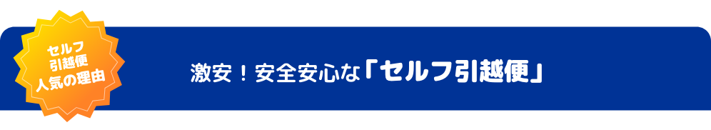 セルフ引越便人気の理由 激安！安全安心な「セルフ引越便」